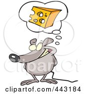 Royalty Free RF Clip Art Illustration Of A Cartoon Mouse Daydreaming Of Cheese by toonaday