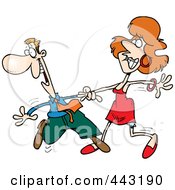 Royalty Free RF Clip Art Illustration Of A Cartoon Man Stepping On His Dancing Partners Foot