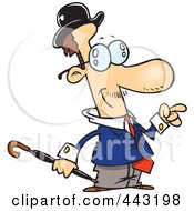 Royalty Free RF Clip Art Illustration Of A Cartoon Businessman With A Mustache