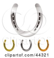 Poster, Art Print Of Four Assorted Horseshoes