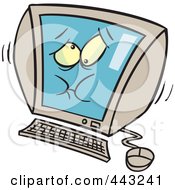 Royalty Free RF Clip Art Illustration Of A Cartoon Bloating Computer