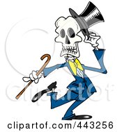 Royalty Free RF Clip Art Illustration Of A Cartoon Dancing Skeleton by toonaday