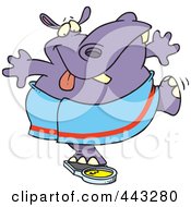 Poster, Art Print Of Cartoon Hippo Trying To Deceive A Scale