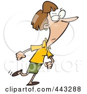 Royalty Free RF Clip Art Illustration Of A Cartoon Determined Woman Stomping