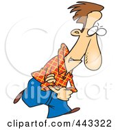 Royalty Free RF Clip Art Illustration Of A Cartoon Determined Man Rolling Up His Sleeves