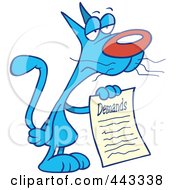 Royalty Free RF Clip Art Illustration Of A Cartoon Cat With A List Of Demands