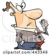 Royalty Free RF Clip Art Illustration Of A Cartoon Man Holding A Dictaphone