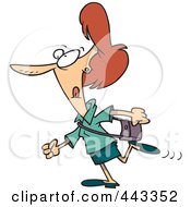 Royalty Free RF Clip Art Illustration Of A Cartoon Woman Walking To Her Destination