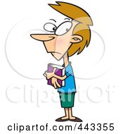 Royalty Free RF Clip Art Illustration Of A Cartoon Woman Hugging Her Diary by toonaday