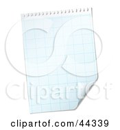 Blank Paper Grid With Corner Peeling Up