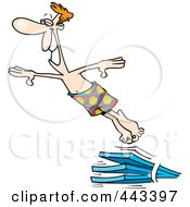 Poster, Art Print Of Cartoon Man Diving