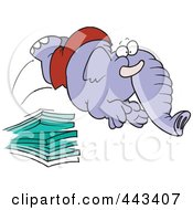 Poster, Art Print Of Cartoon Elephant Jumping Off A Diving Board