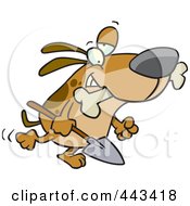 Poster, Art Print Of Cartoon Dog Carrying A Shovel