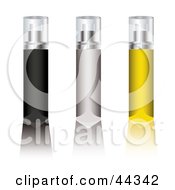 Royalty Free RF Clip Art Of An Assortment Of Aerosol Deodorant Spray Sticks