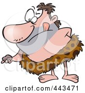 Royalty Free RF Clip Art Illustration Of A Cartoon Caveman Discovering A Rock
