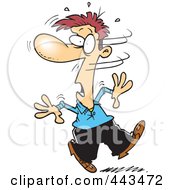 Royalty Free RF Clip Art Illustration Of A Cartoon Man Turning His Head In Disbelief by toonaday