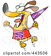 Royalty Free RF Clip Art Illustration Of A Cartoon Cheering Dog