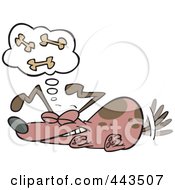 Royalty Free RF Clip Art Illustration Of A Cartoon Dog Dreaming Of Bones