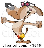 Royalty Free RF Clip Art Illustration Of A Cartoon Summer Dog