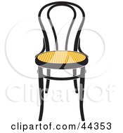 Poster, Art Print Of Black And Yellow Vienna Chair Facing Front