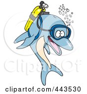 Cartoon Scuba Dolphin