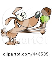 Poster, Art Print Of Cartoon Dog Holding Out An Ice Cream Cone