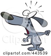 Royalty Free RF Clip Art Illustration Of A Cartoon Dog Pointing