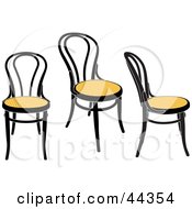Poster, Art Print Of Three Yellow Antique Chairs