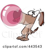 Poster, Art Print Of Cartoon Dog Blowing Bubble Gum