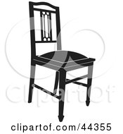 Poster, Art Print Of Black And White Gothic Styled Chair Facing Slight Right
