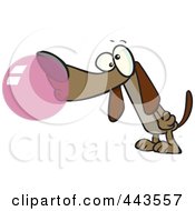 Poster, Art Print Of Cartoon Dog Chewing Bubble Gum