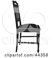 Poster, Art Print Of Black And White Gothic Styled Chair Facing Right