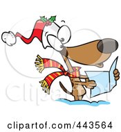 Cartoon Dog Singing Christmas Carols