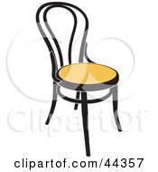 Poster, Art Print Of Black And Yellow Vienna Chair Facing Slightly Right