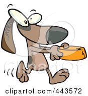 Cartoon Dog Carrying A Dish