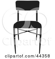 Poster, Art Print Of Simple Black And White Chair Facing Front