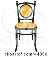 Poster, Art Print Of Vintage Black And Yellow Chair Facing Front