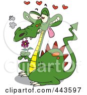 Poster, Art Print Of Cartoon Romantic Dragon