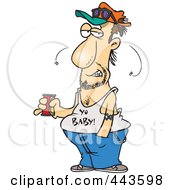 Royalty Free RF Clip Art Illustration Of A Cartoon Stinky Man Holding A Beer