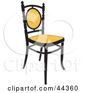 Poster, Art Print Of Vintage Black And Yellow Chair Facing Slightly Right