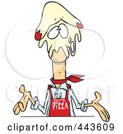 Royalty Free RF Clip Art Illustration Of A Cartoon Pizza Man With Dough On His Head by toonaday