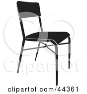 Poster, Art Print Of Simple Black And White Chair Facing Slight Right