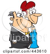 Royalty Free RF Clip Art Illustration Of A Cartoon Dressed Up Couple by toonaday