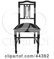 Poster, Art Print Of Black And White Gothic Styled Chair Facing Front