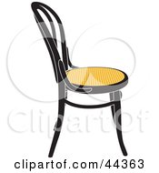Poster, Art Print Of Black And Yellow Vienna Chair Facing Right