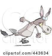 Royalty Free RF Clip Art Illustration Of A Cartoon Running Donkey