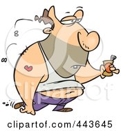 Royalty Free RF Clip Art Illustration Of A Cartoon Gross Man Carrying A Can by toonaday
