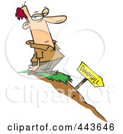 Royalty Free RF Clip Art Illustration Of A Cartoon Man Facing Downhill