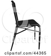 Poster, Art Print Of Simple Black And White Chair Facing Right