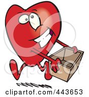 Poster, Art Print Of Cartoon Heart Carrying A Donations Box